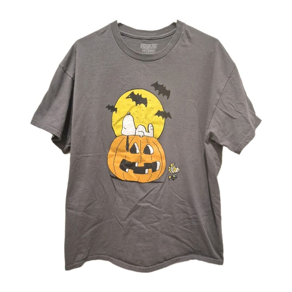 Peanuts Snoopy Woodstock Gray XL Halloween Tee Cotton Hybrid Apparel